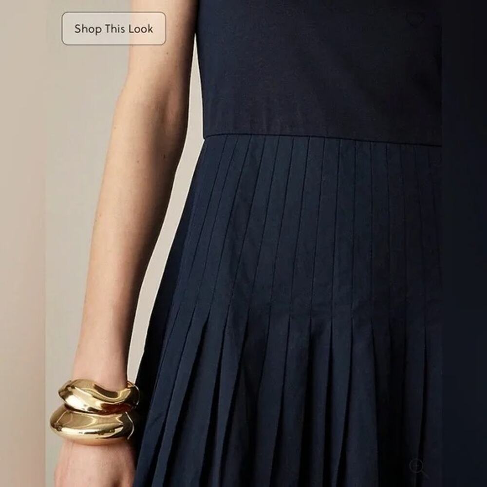 J. Crew Pintuck Mixy Dress in Navy Size XXS NWT Modern Minimalist Quiet Luxury - Picture 2 of 6